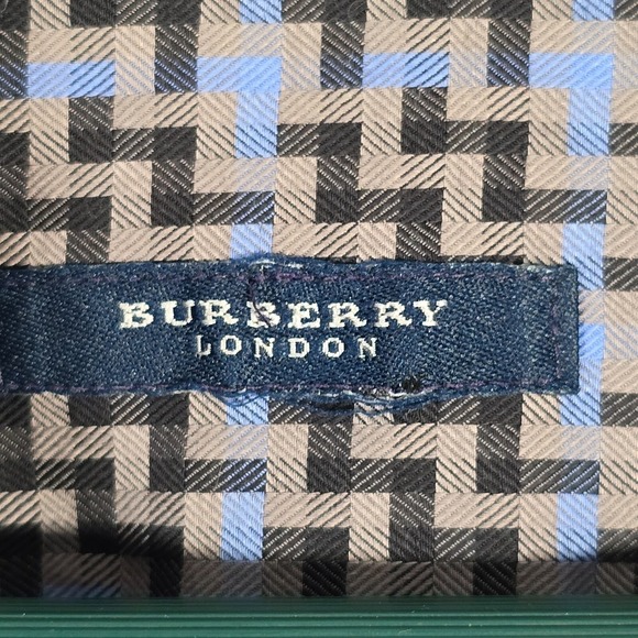 Burberry London Men Zig Zag Print Shirt Size XL USA Made Office‎ Classic Luxury - Picture 4 of 12